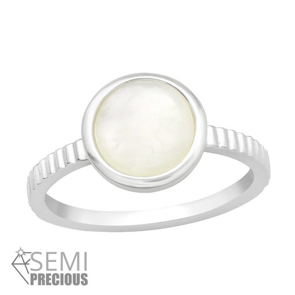 Mother of Pearl Sterling Silver Ring - Picture 1 of 10